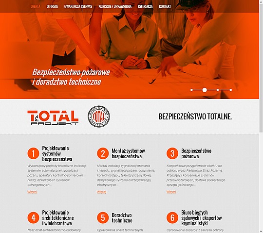 screen strony http://www.total.pl - Oferta firmy. Technologie: frontend (html, css, js) oraz backend framework Symfony