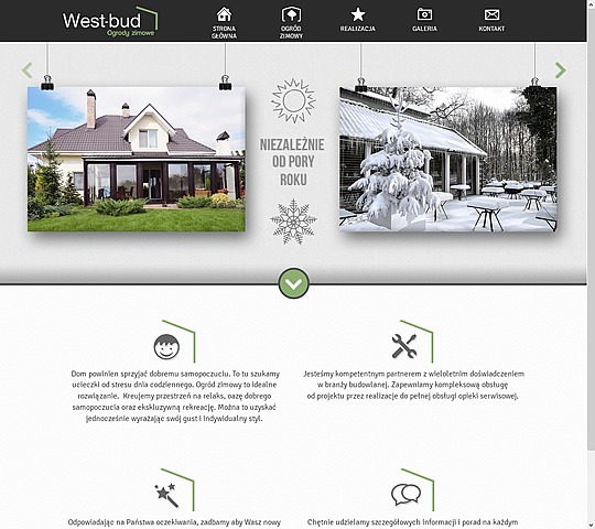screen strony west-bud-de.pl - Oferta firmy. Technologie: frontend (html, css, js) oraz backend (framework Symfony2)